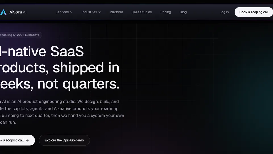 Aivora AI homepage preview
