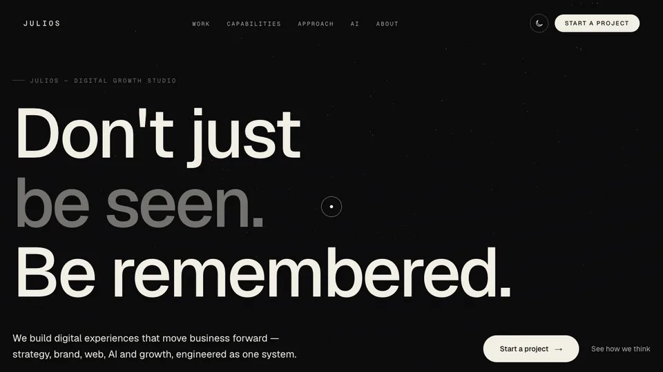 JULIOS Digital homepage preview