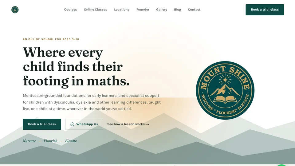 Mount Shine homepage preview