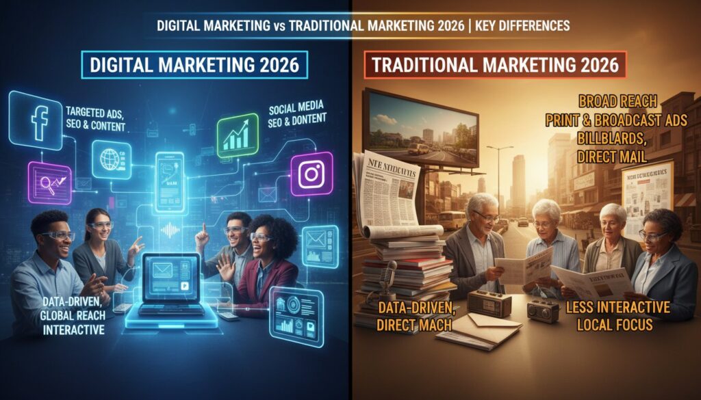 Digital Marketing vs Traditional Marketing 2026 | Key Differences
